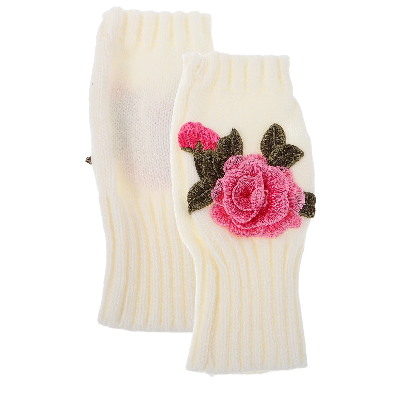 

Mitts Gloves Women Cuff Half Finger Knit Mittens for Yarn Fingerless Half-finger
