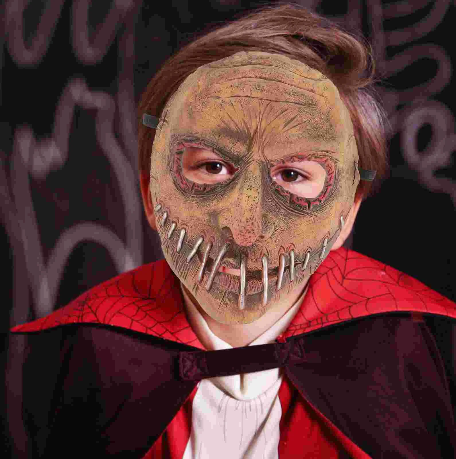 Máscara de cabeza espeluznante para Halloween, vestido de fiesta, máscara de miedo