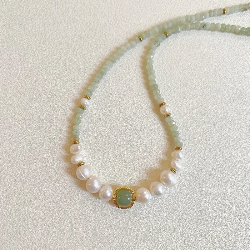 100% Natürliche Süßwasserperle & Hotan-Jade 14K Goldgefüllte Damen-Kurzkettenhalskette Schmuck Weihnachtsgeschenke für Frauen Kein Verblassen – Detail 7