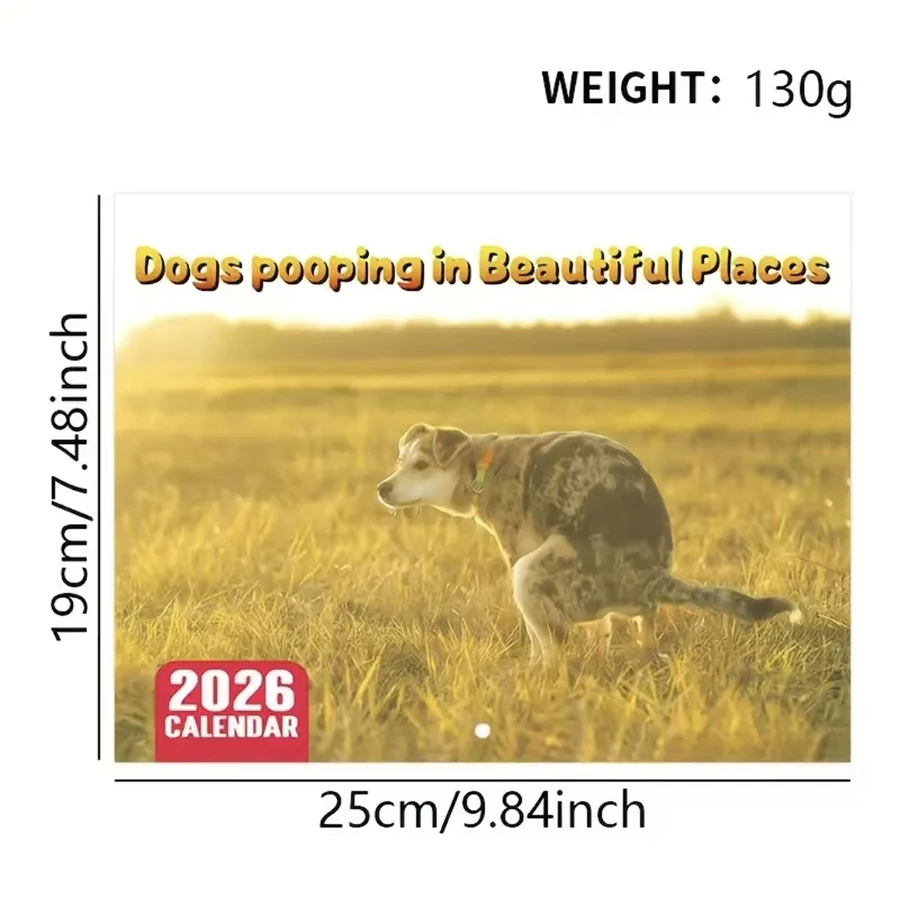 تقويم مضحك للكلاب لعام 2026 - مخطط شهري مع مشاهد التبرز والنباح المضحكة على شكل كلب، تقويم كلب لطيف للمنزل، #4