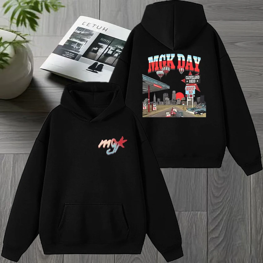 

Singer MGK Day Lost Americana Tour 2025 Graphics Hoodie New Men women vintage harajuku pullover Unisex Fleece Casual Sweatshirt