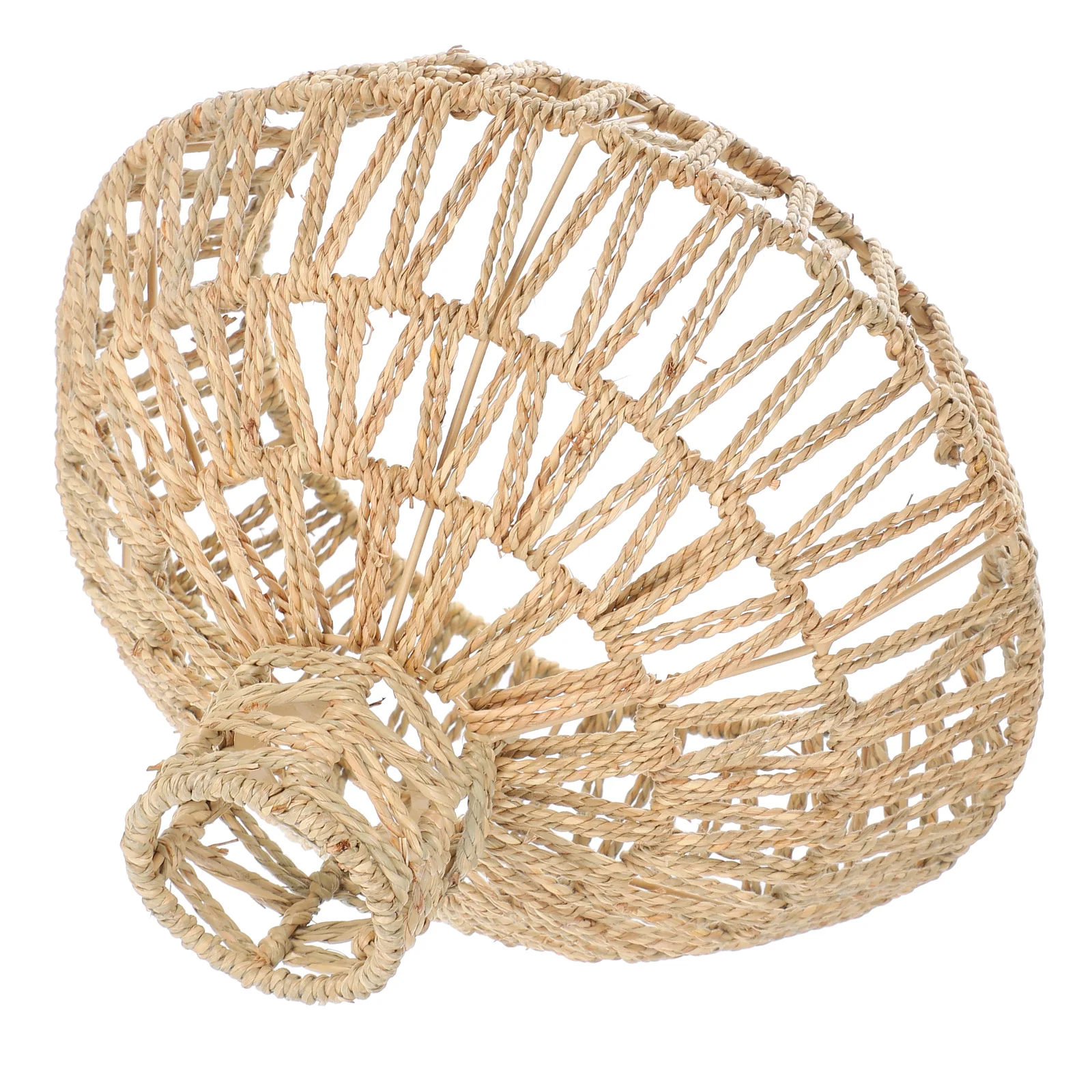 

Boho Woven Basket Pendant Light Shade Handmade Straw Rope Hanging Lamp Cover Farmhouse Ceiling Lampshade Replacement
