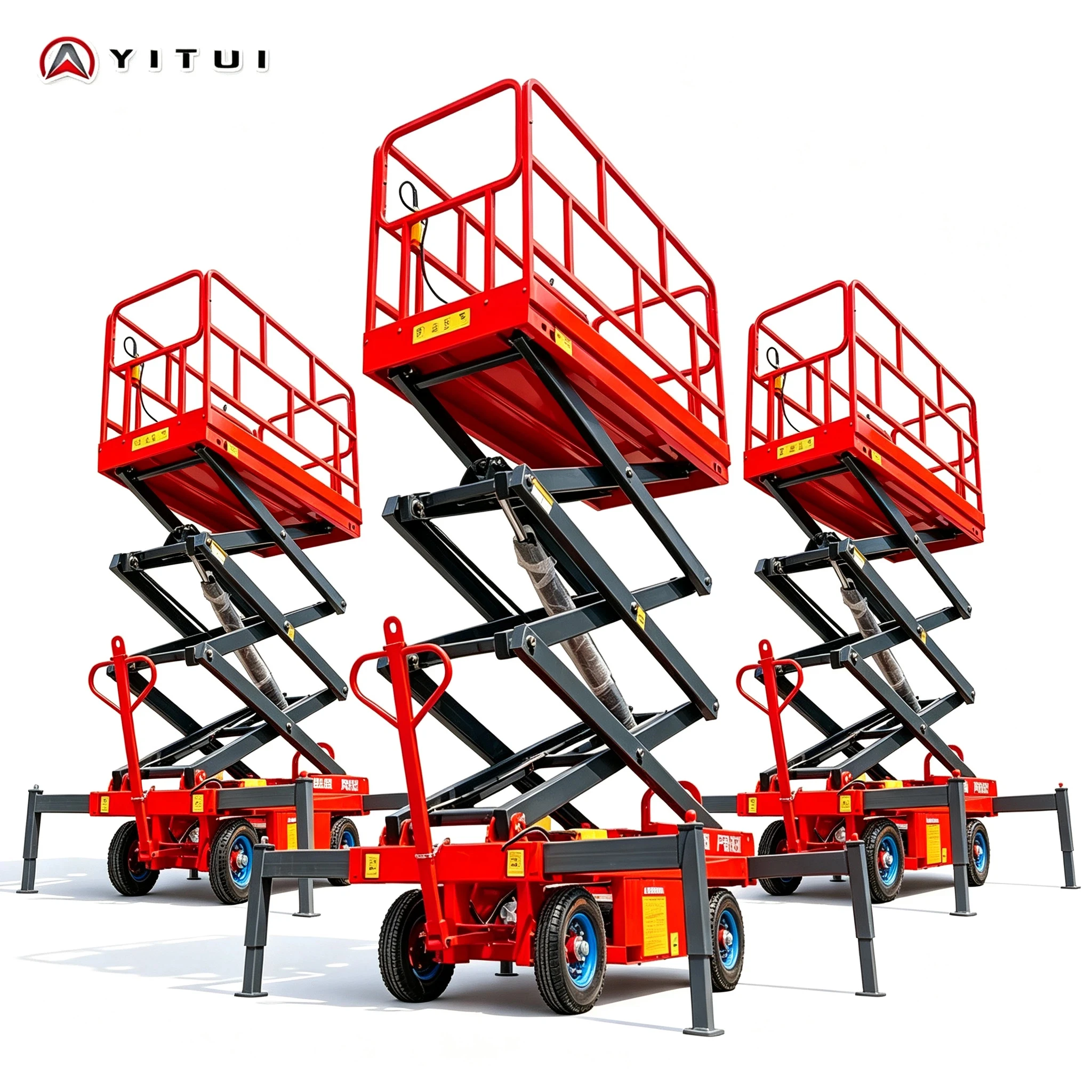 Electric Scissor Lift Platform Stable Lifting Anti-Slip Guardrail High Working Height Aerial Work Machine Customized