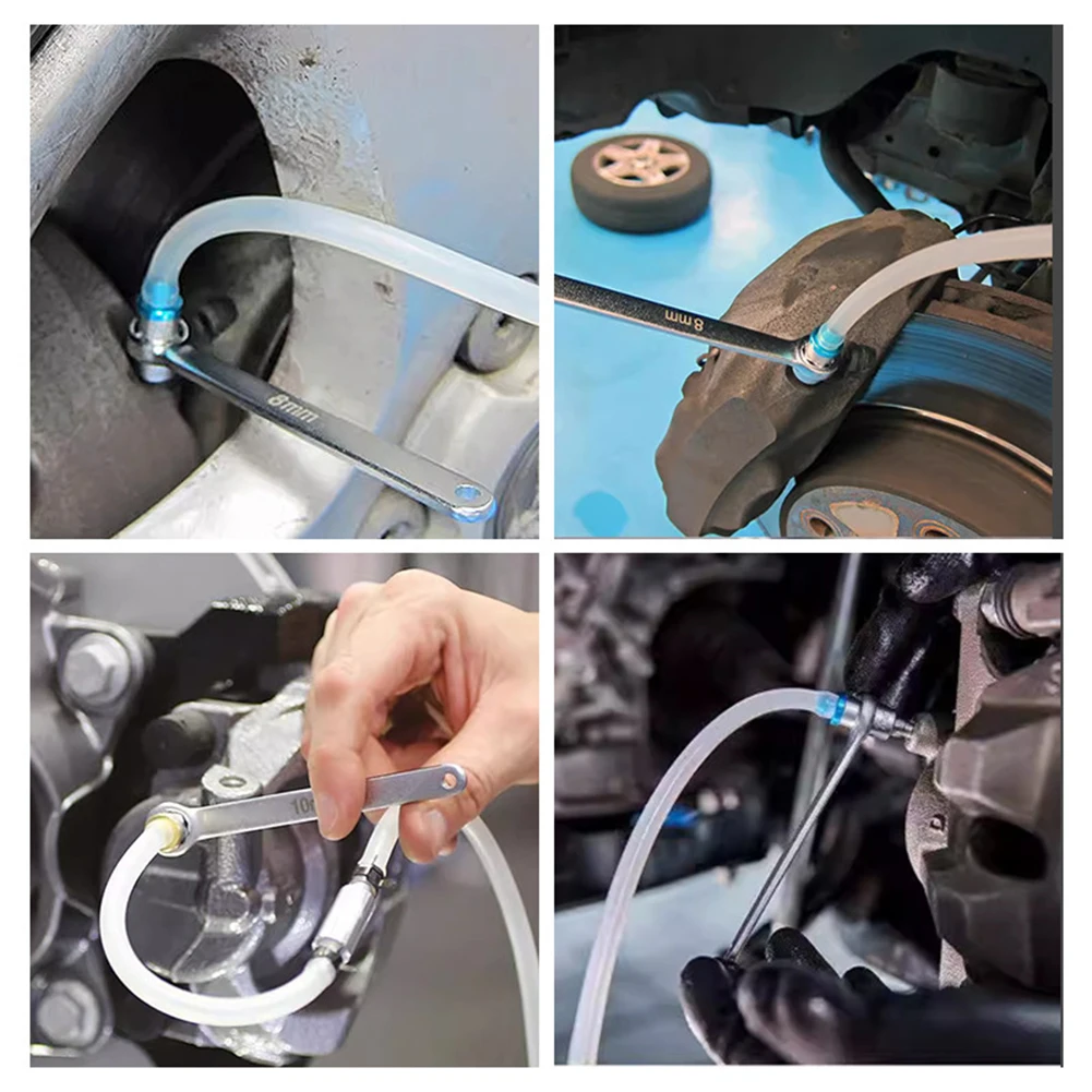 

For Car Brake Bleeding Kit with Silicone Hose Valve 1 2 Meter and Multiple Socket Sizes for Efficient Brake Fluid Replacement