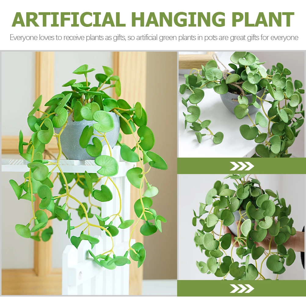 

Fake Hanging Plant Wall Hanging Planter Silk Cloth Decor Realistic Succulents Plants for Home Garden Office Indoor Outdoor