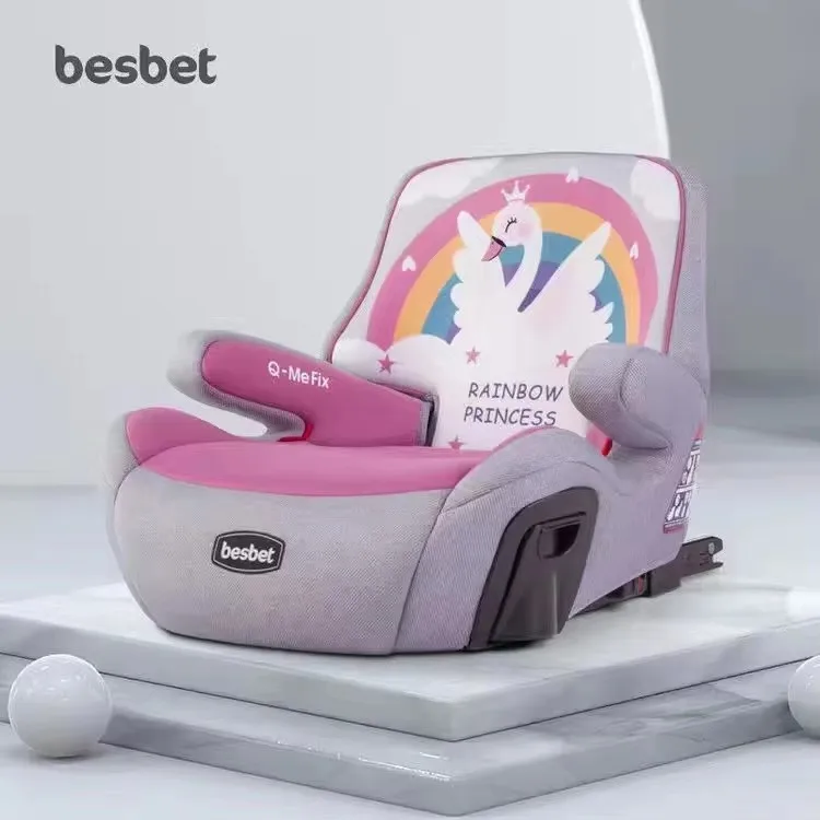 Besbet Kinderautositz 3-12 Jahre alt Hochkissen Tragbares einfaches Babykissen ISOFIX