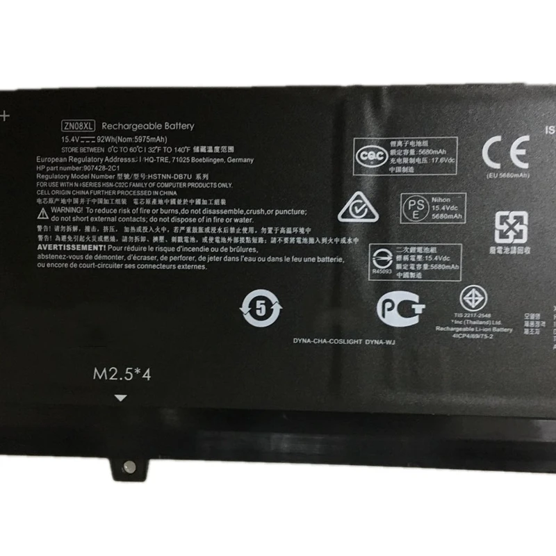 New ZN08XL Battery For HP ZBook Studio G3 V8N22PA V8N24PA V8N27PA G4 1RR16EA 2ZC19ES 2WU02ES Y6K15EA Y6K17EA Y6K33EA Y6K33EABED