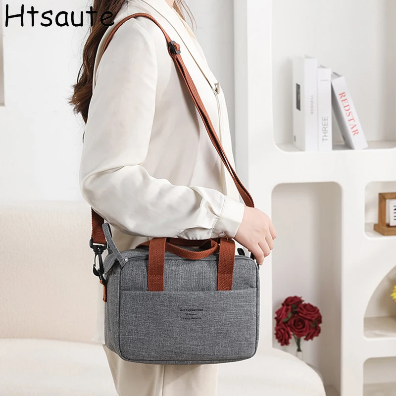 

Однотонные сумки для обеда, большая сумка с внутренней застежкой-молнией из фольги, большая вместительная портативная сумка для работы, школы, пикника с едой