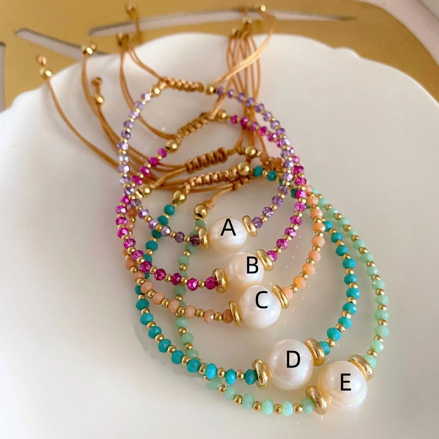 KKBEAD Crystal Beaded Bracelet for Girl Friend Natural Pearl Charm Bracelets Valentine's Day Jewelry for Women Pulseras Femme