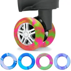 4 Pcs Silicone Luggage Wheels Protector Reduce Noise Suitcase Parts Travel Luggage Caster Shoes Thickened Reduce Wheel Wear
