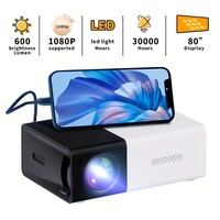 1Pc Bright 3000+ Lumen HD Mini Projector – Portable, 3D-Ready, Multi-Device Compatible, with Remote