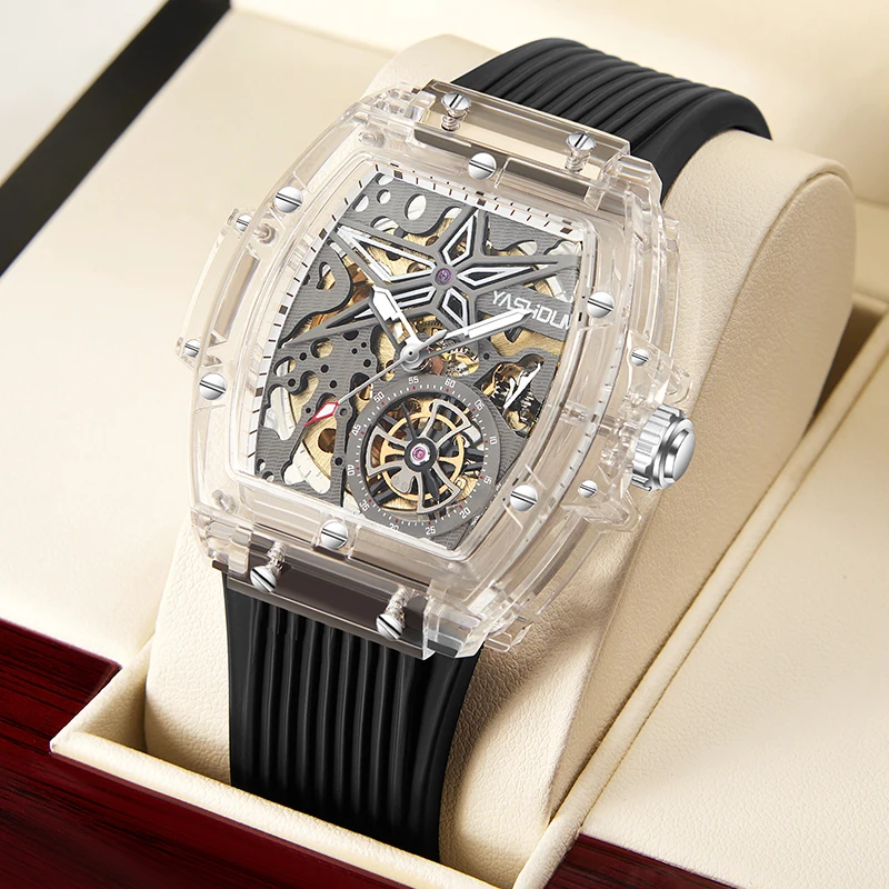 Trendy Brand Sports Style Outdoor Wine Barrel Style Fashionable Student Waterproof Night Light Mechanical Watch