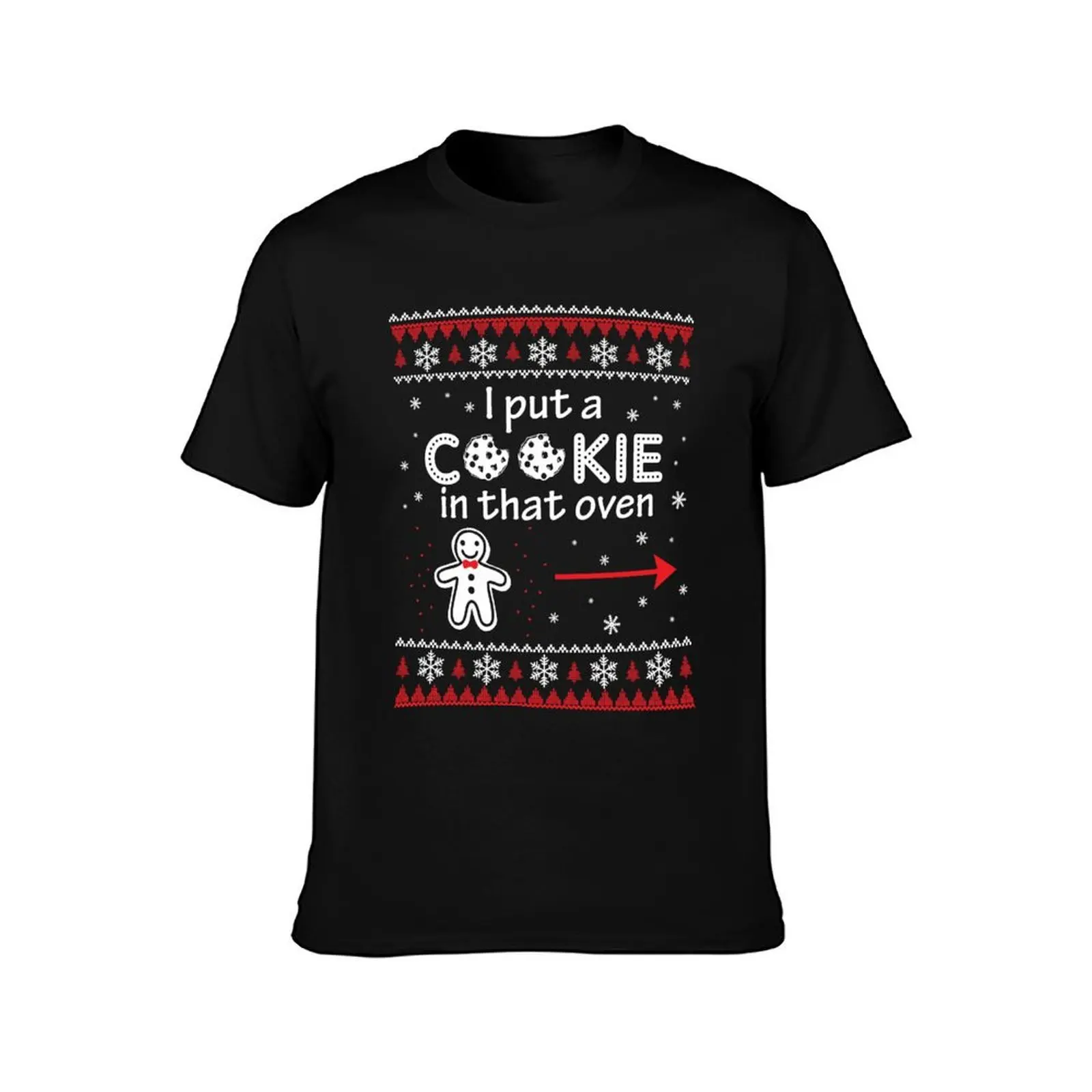 Cookie Maternity Christmas Cookie In This Oven Father Dad T-Shirt Plus Size Lightweight Top T-Shirt