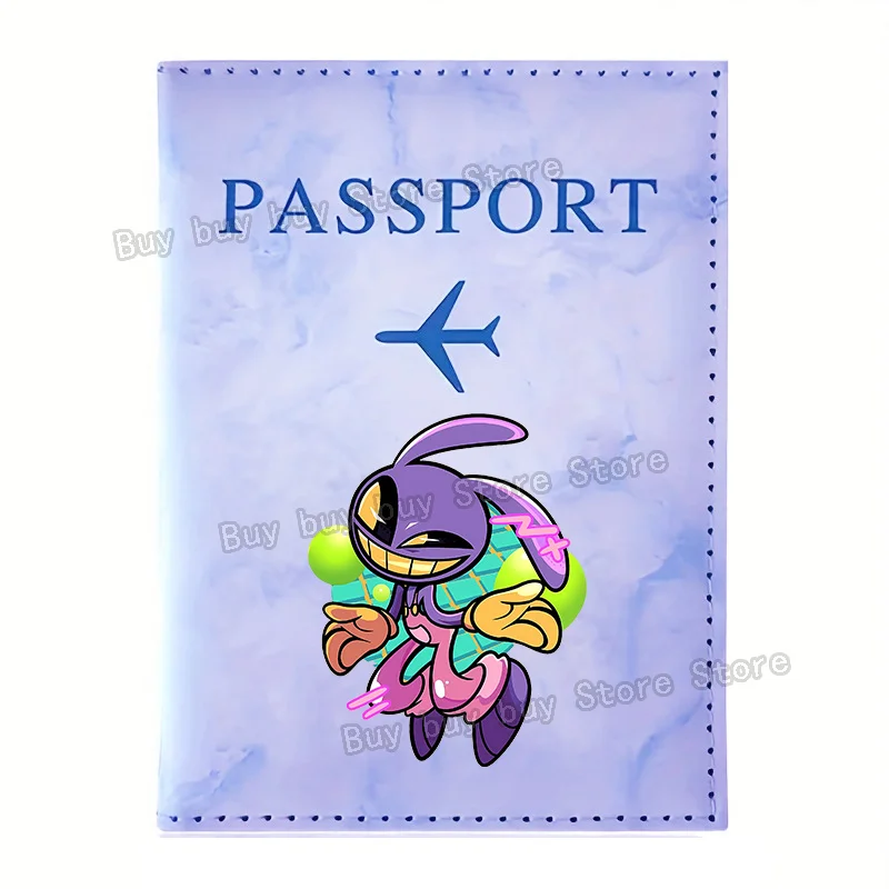 Anime Amazing Digital Circus Passport Case Cartoon Print Travel Passports Holder Plane Ticket Organizer Card Holder Coin Purse view 5