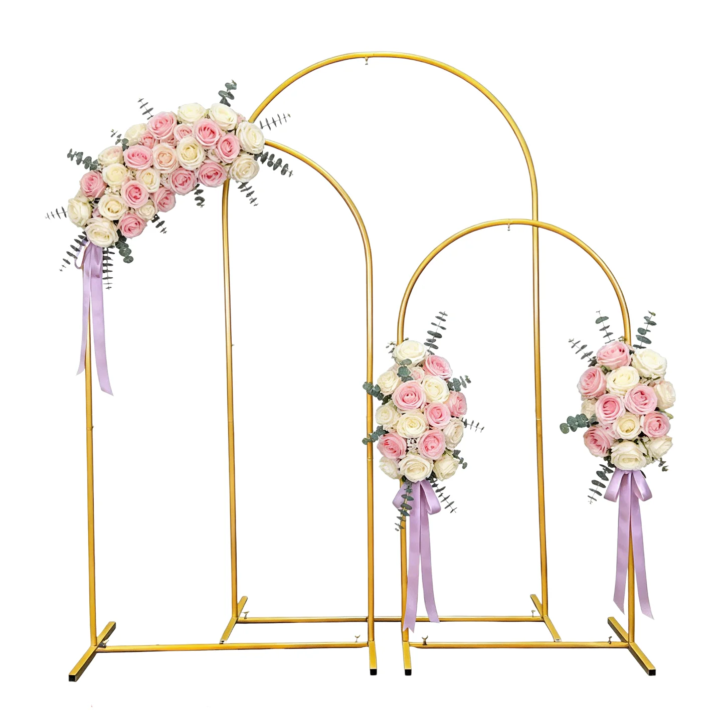 Arche de mariage en métal doré 1 pièce 3.9FT 5.9FT 7.2FT – Support de toile de fond pour cérémonie, fête d'anniversaire, baby shower