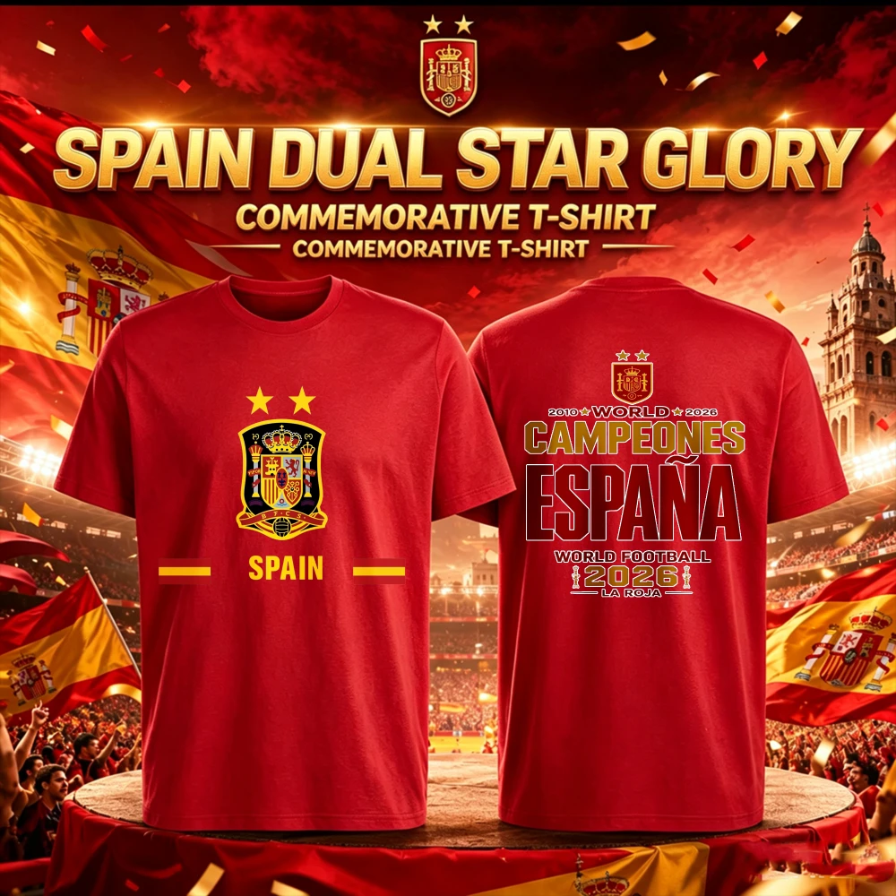 Espana Campeones 2026 Shirt Commemorative Tee Espana National Football Team Spanish Espana Campeones Fan Supporter Souvenir Tops