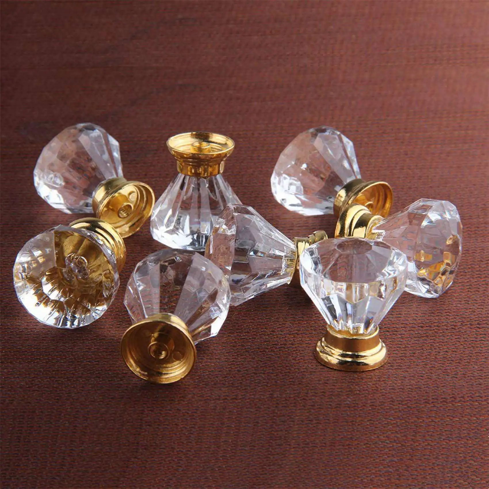 ABGG-20 Pcs Crystal Glass Door Handle Drawer Cabinet Furniture Kitchen Handle Diamond Dressing Table Knob