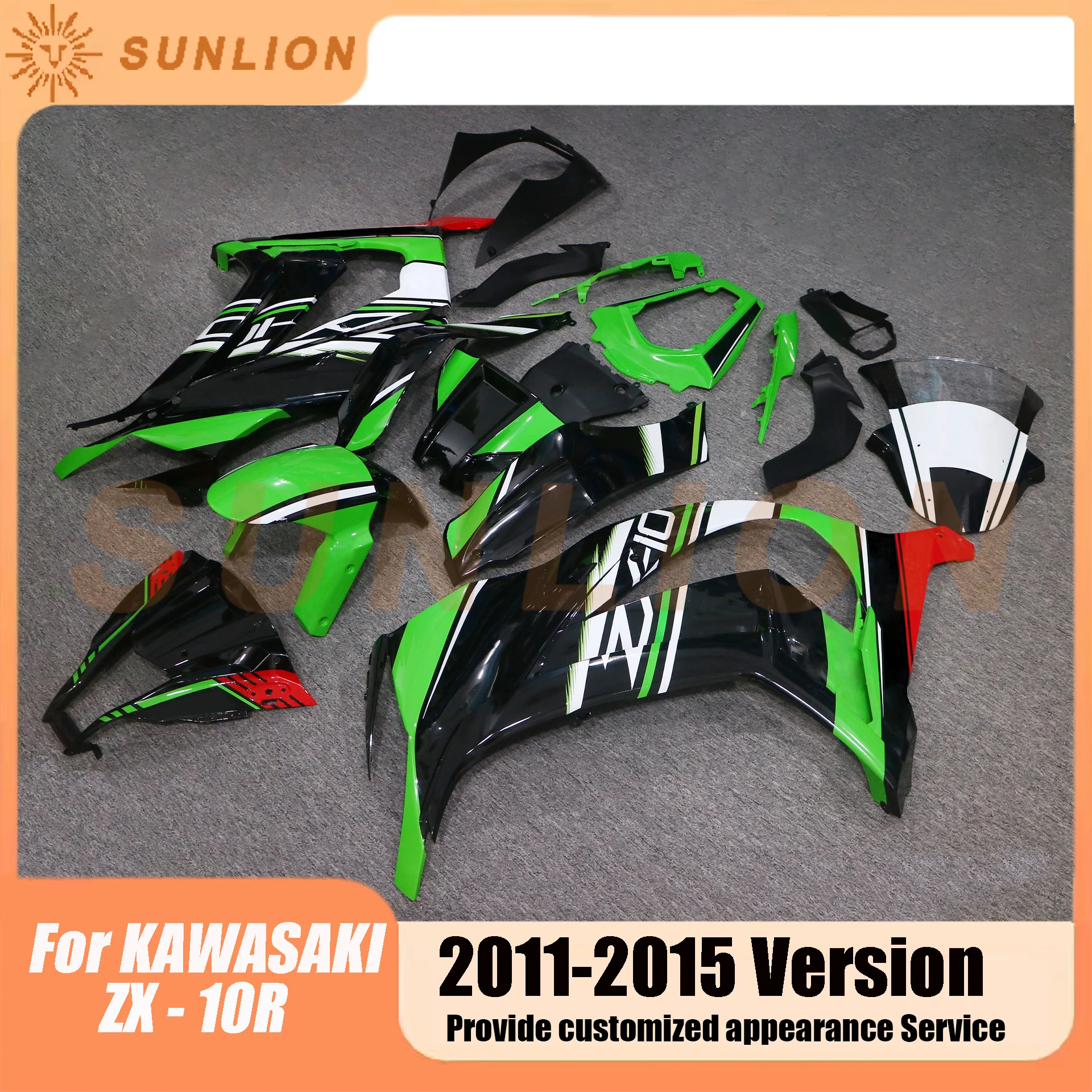 for Kawasaki ZX-10R zx 10r 2011 2012 2013 2014 2015 motorcycle fairing ABS injection body decoration kit full vehicle shell