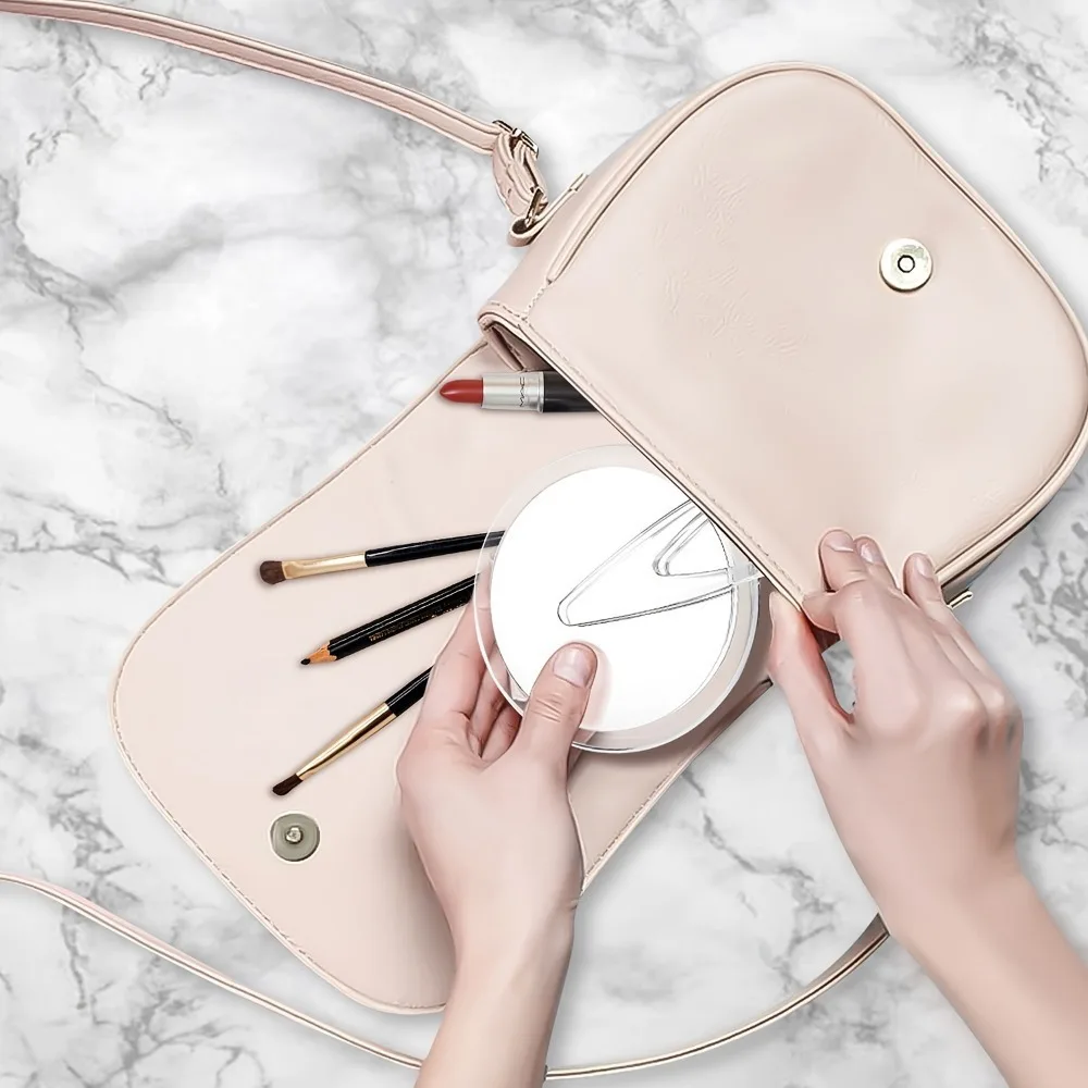 Espejo de mano con aumento 30X, espejo de maquillaje de viaje plegable de doble cara, Pedestal de rotación ajustable, espejo de tocador colgante/mano