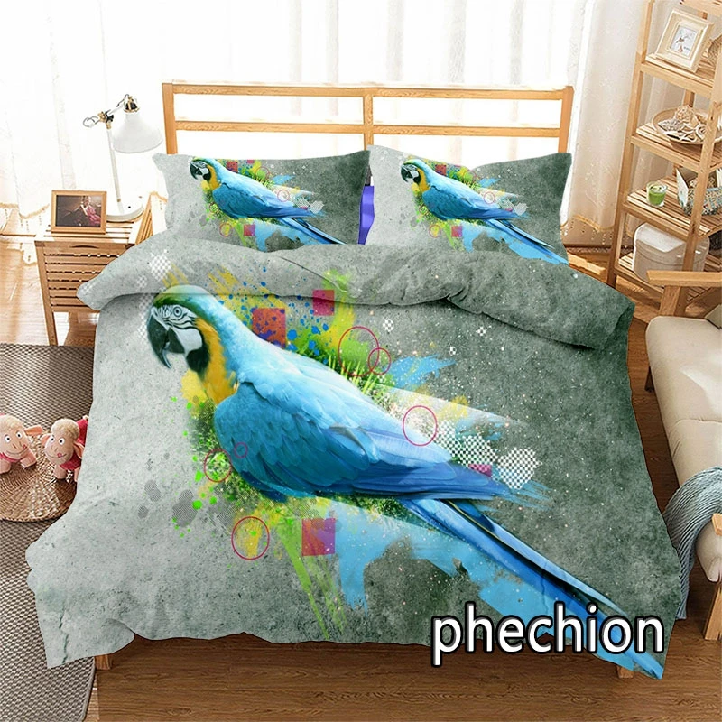 Imagem -04 - Parrot 3d Print Cama Grupo Capas de Edredão Fronhas Consolador Define Roupa de Cama Cama Quadrinhos Novo K613 pc