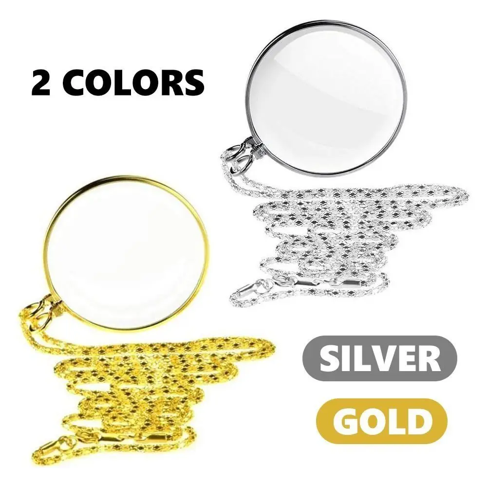 

Hanging Ornament Magnifier Pendant Sturdy 5x with Chain Necklace Magnifying Glass Convenient Jewelry Portable Monocle Elderly