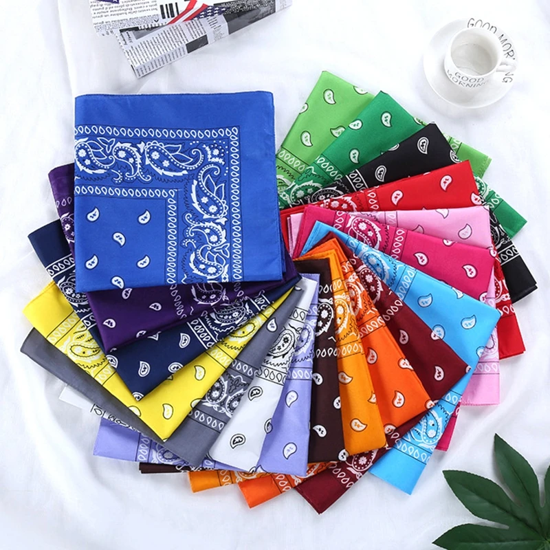 Mode Hip Hop Bandana Hoofddoek Unisex Zwarte Haarband Sjaal Hoofddeksels Pols Wraps Hoofd Vierkante Sjaals Print Zakdoek