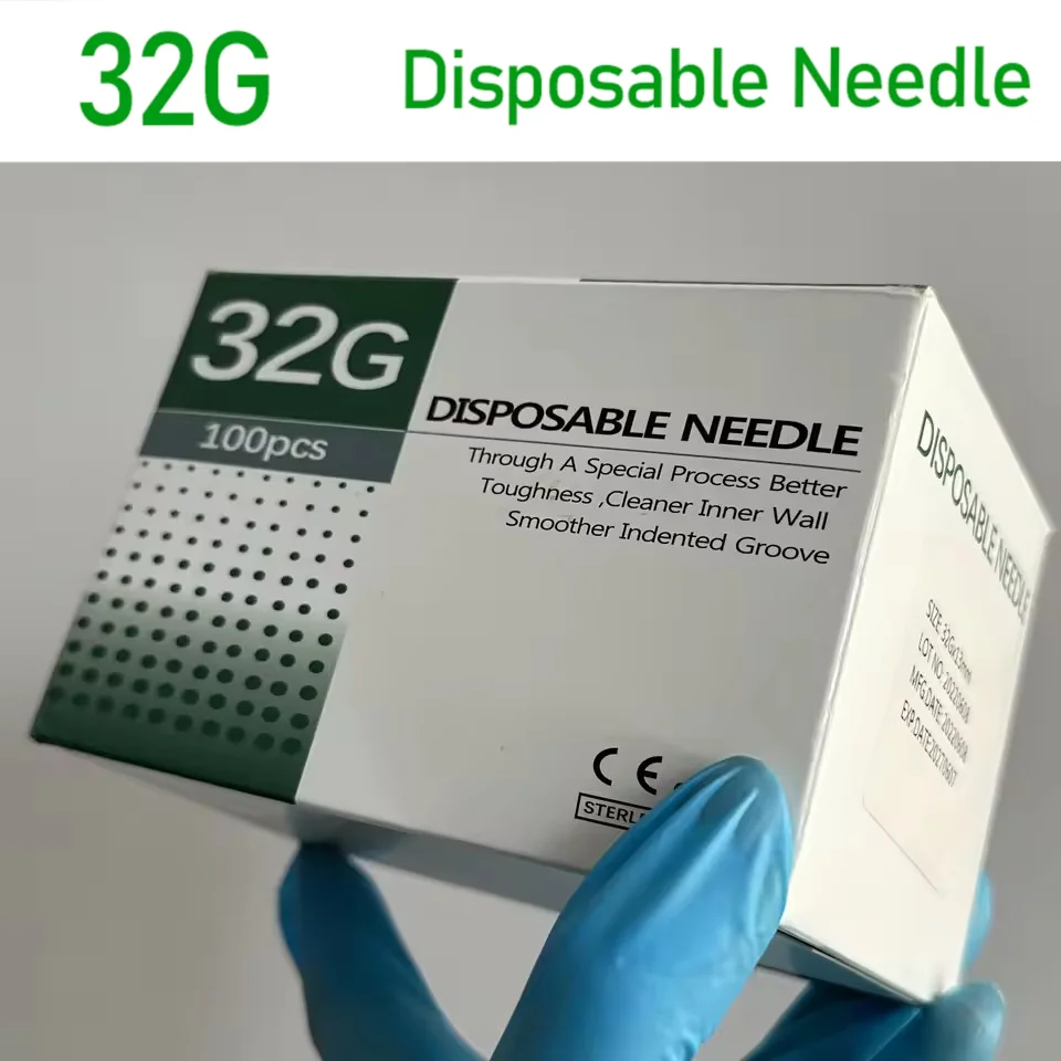 50pcs  32G 4mm 6mm 13mm Painless Small Needle Irrigator Eyelid Tool Parts For Teeth Syringes