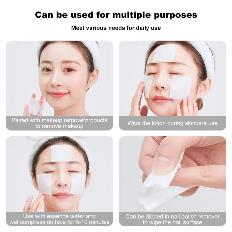 220 unids/bolsa de algodón desechable de doble cara para maquillaje, almohadillas de algodón desmaquillantes, almohadilla de algodón portátil para limpieza Facial, herramienta para el cuidado de la piel