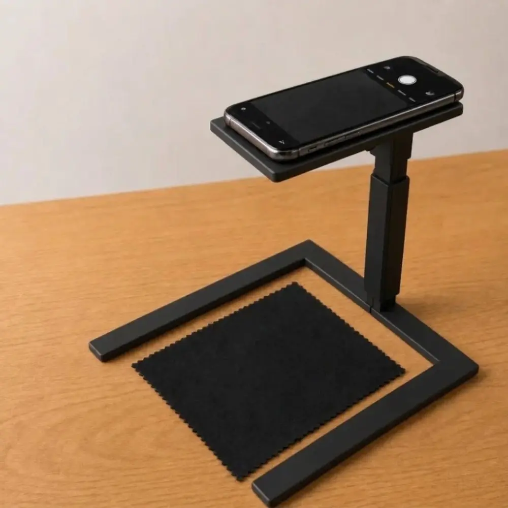 3D Printed Coin Photography Stand Open Base U-Shaped Overhead Phone Holder Adjustable Vertical Detachable Macro Shot Phone Mount