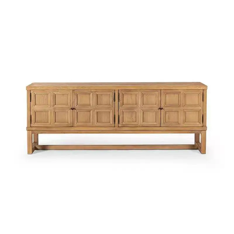 American retro solid wood dining side cabinet small apartment foyer entrance cabinet