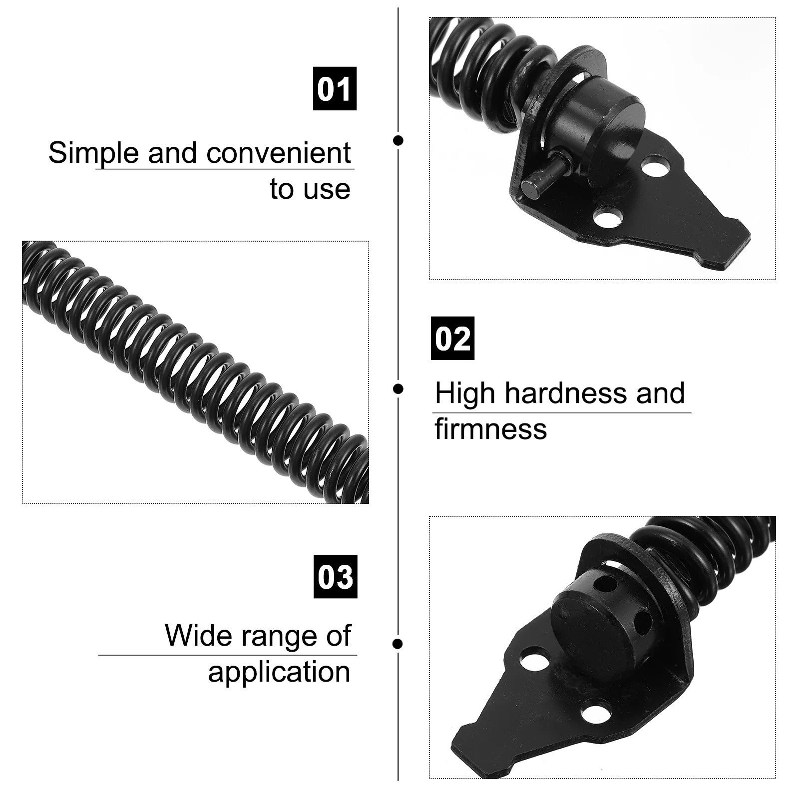 

Heavy Duty Steel Fence Gate Hinges Self Closing Villa Courtyard Wooden Box Outdoor Anti Rust Automatic