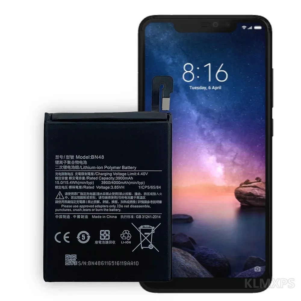 Mobile Phone Battery Replacement BN48 4000mAh For Xiaomi Redmi Note 6 Pro Repair Part Compatible Model Battery Cell Pack