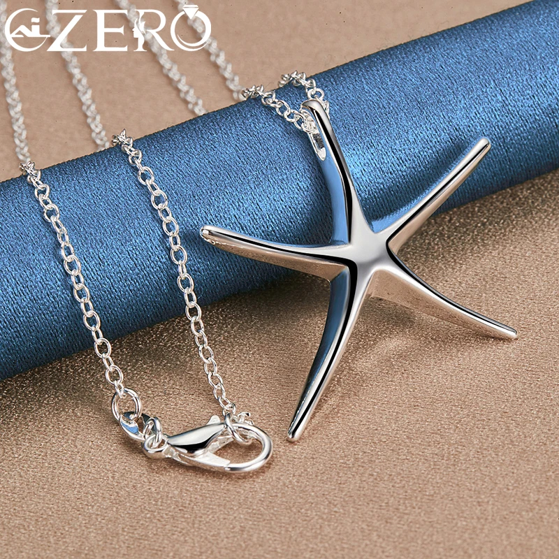 Alizero 925 Sterling Zilveren Zeester Ketting Oorbellen Set Voor Vrouwen Bruiloft Verloving Mode Feest Sieraden