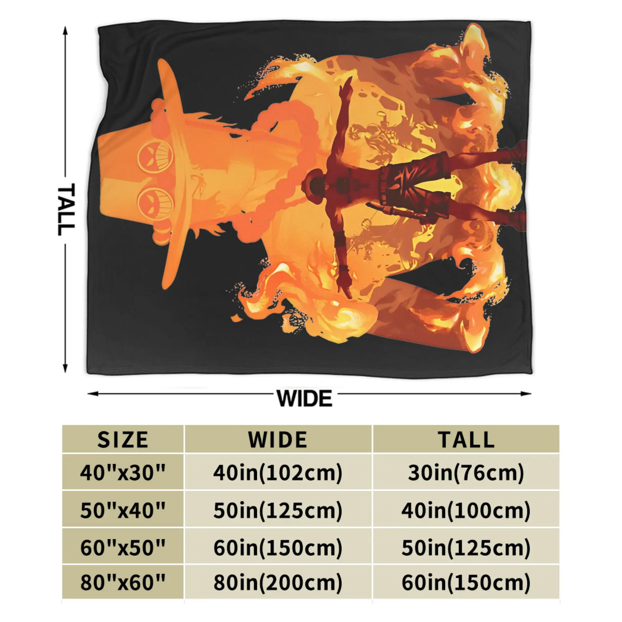 النار قبضة الآس القرد D لوفي البطانيات الفانيلا كل موسم تنفس لينة رمي بطانية ل أريكة المفارش في الهواء الطلق #4