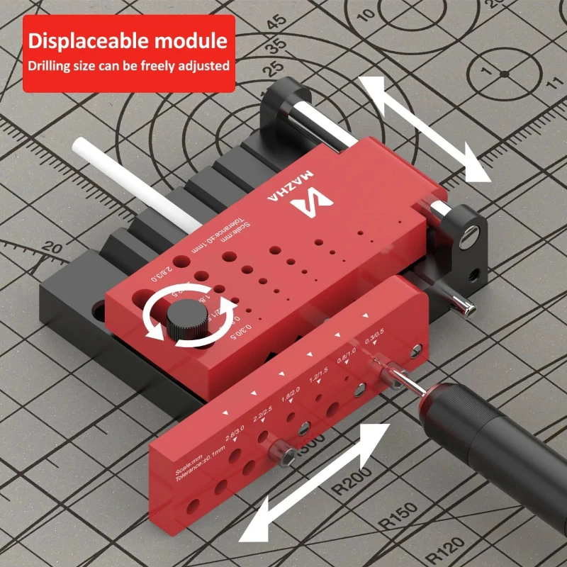 DIY Modeler Hobby Round Rod Drilling Auxiliary Locator Tool Suitable for MAZHA T0012 Round Stick Punching Positioner