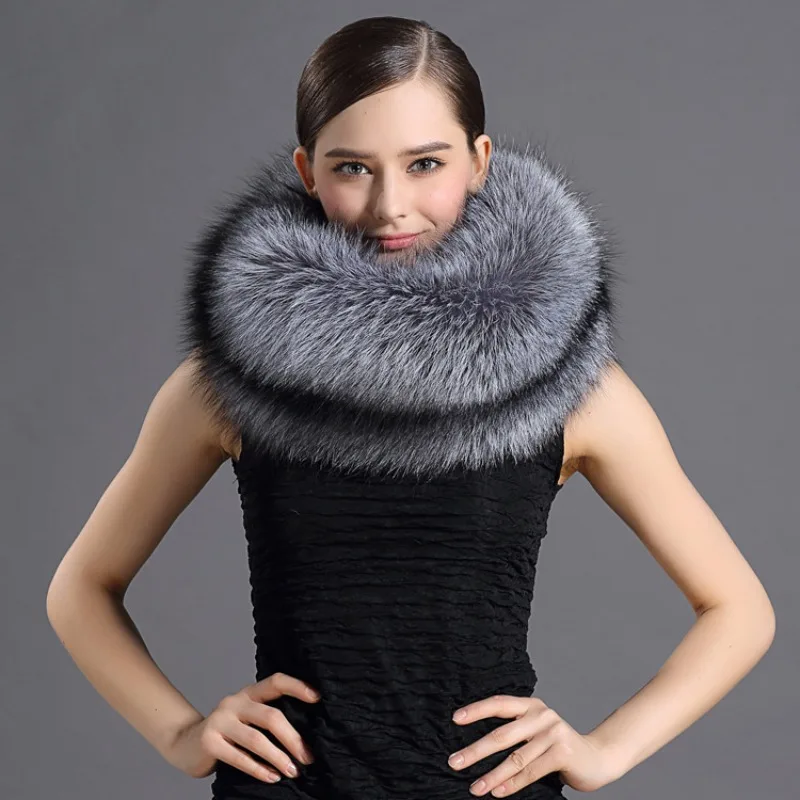 Fox Neck Whole Fox Hair Scarf Whole Skin Silver Fox Whole Fur Scarf Male and Female