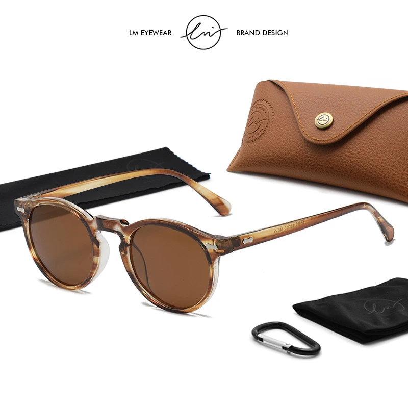 LM Klasyczne okrągłe okulary przeciwsłoneczne z polaryzacją Kobiety Mężczyźni Soczewki do jazdy na zewnątrz Vintage Okulary przeciwsłoneczne Unisex UV400 Gafas De Sol