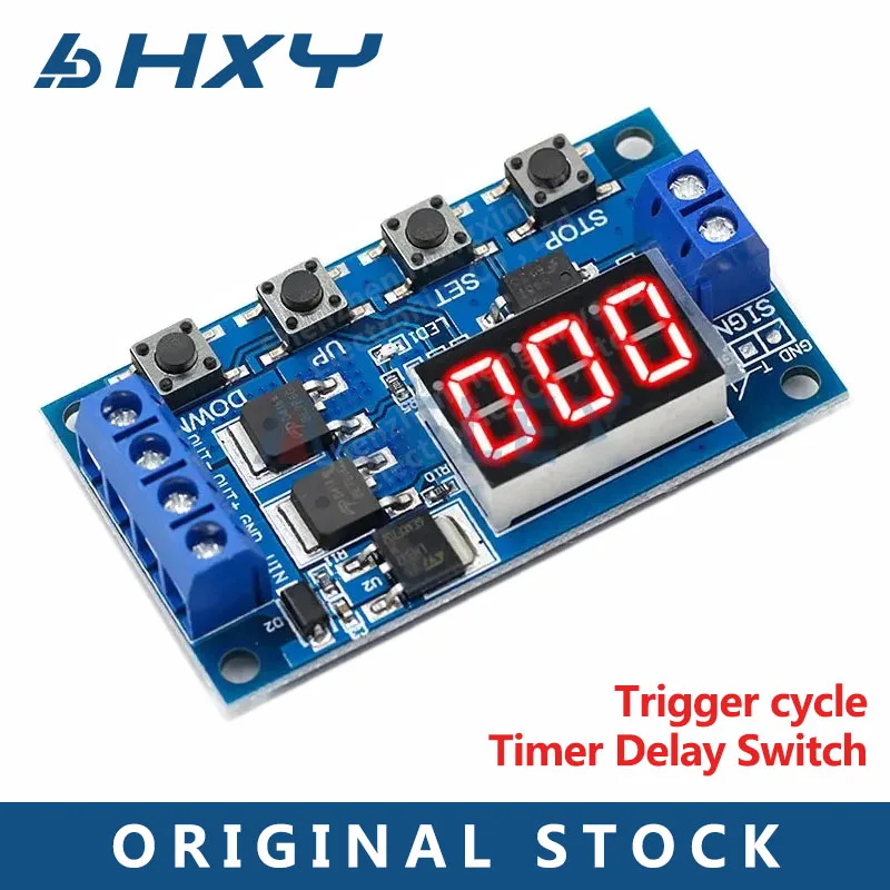 DC 5-36V Dual MOS LED Digital Time Delay Relay Trigger Cycle Timer Delay Switch Circuit Board Timing Control Module DIY