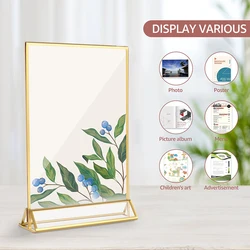 New Acrylic A5 Double-sided Poster Stand Cafe Table Sign Advertising Promotion Desk Display Board Transparent Platform Sign