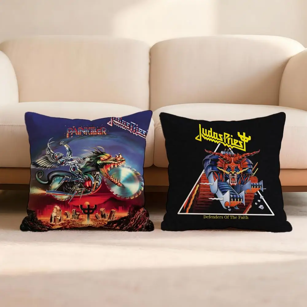 J-Judas P-Priest Cushion Cover Home & Car Multi-Scene Pillow Cover - Reversible, Soft & Durable for Daily Use