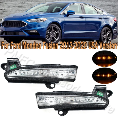 Lámpara lateral de giro, señal de espejo retrovisor, luz intermitente para Ford Mondeo Fusion 2013 2014 2015 2016 2017-2020, versión de EE. UU.