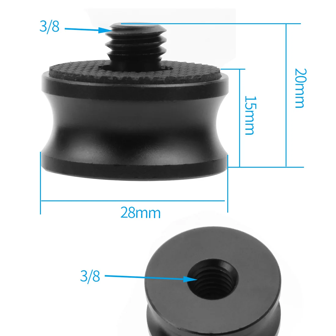 3/8 Zoll Buchse auf 1/4 Zoll Außengewinde Adapter Einbeinstativ Mount Adapter Stativ Kamera Lichtstativ 1/4 3/8 Zoll Umwandlungsschraube – Detail 2