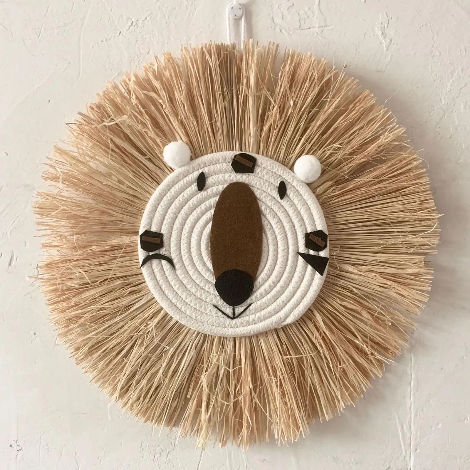 Straw Wall Hanging Decor Rattan Tapestry for Home Children Room Ornament