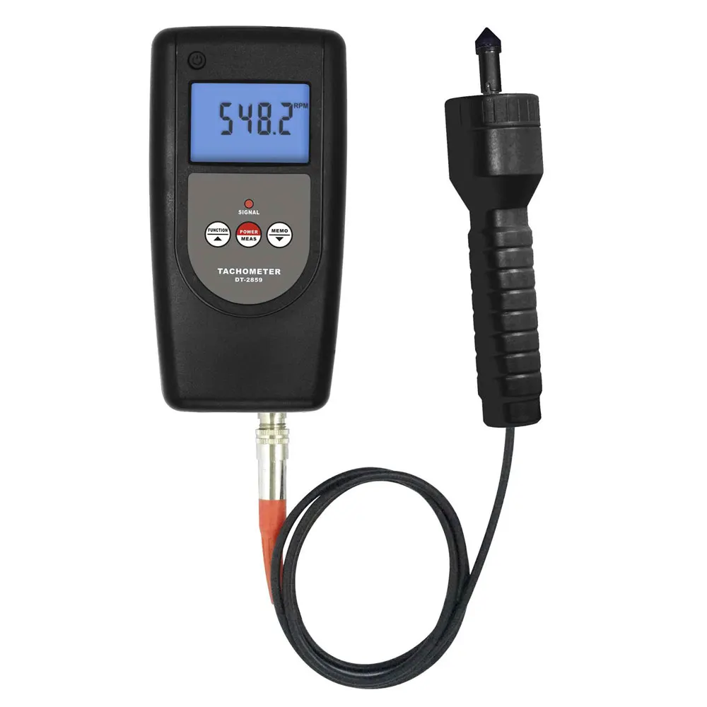 DT-2859 Digital Tachometer PHOTO and CONTACT 2 in 1 Measure Rotative Velocity Surface Speed Frequency 2.5-99,999 R/min 0.5-19,99