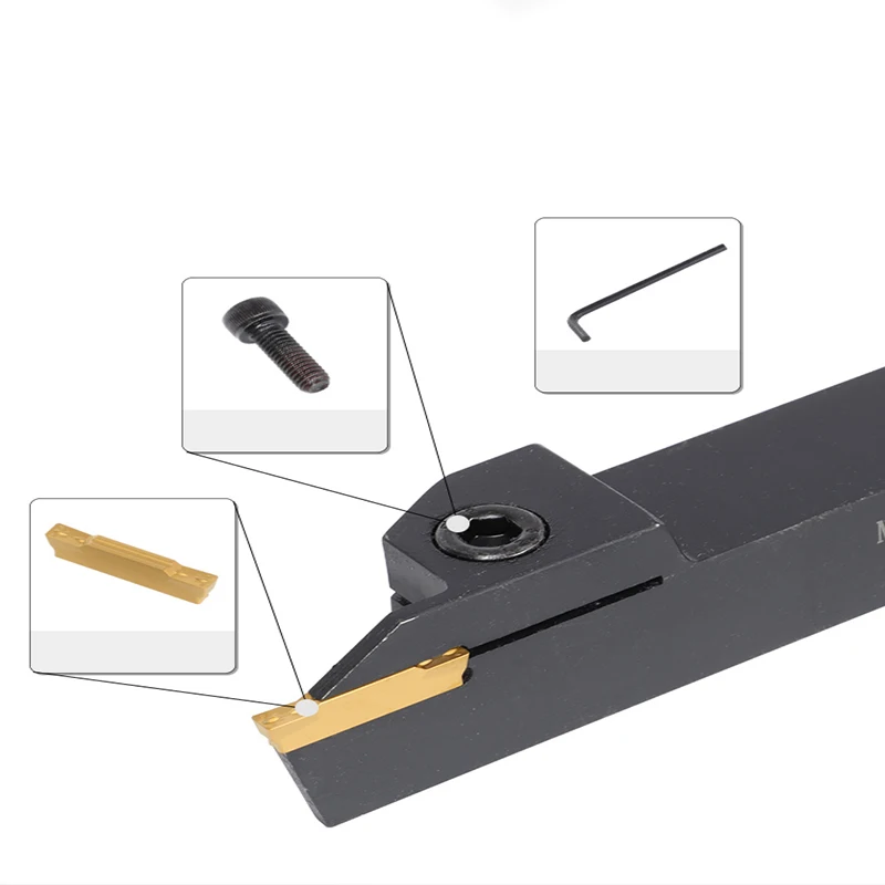 

Держатель для наружных канавочных резцов MGEHR1010, MGEHR1212, MGEHR1616, MGEHR2020, MGEHR2525 с твердосплавными пластинами, 10 шт.