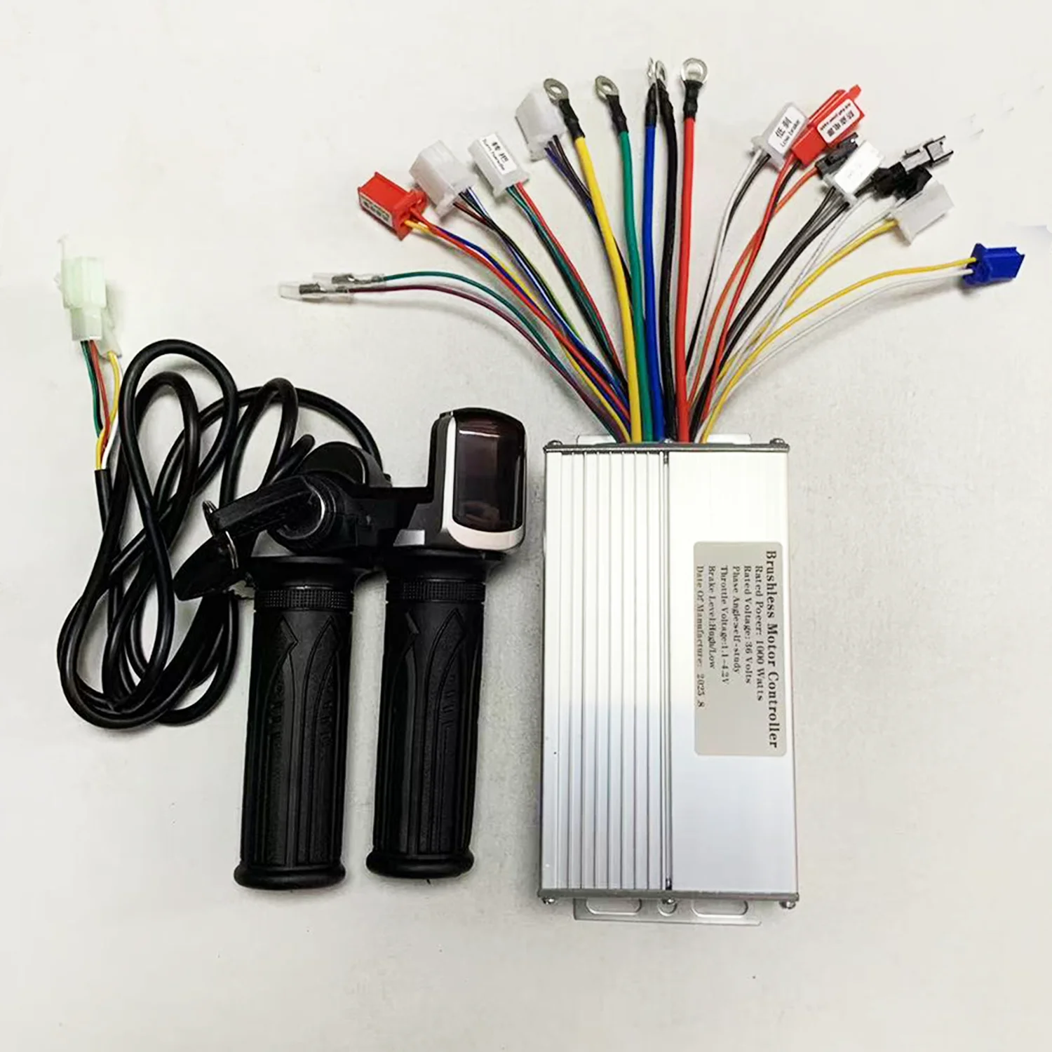 36V 1000W Ebike Brushless DC Motor 2-mode Controller With Lock, Power LED Display Speed Rotary Throttle For Electric Scooter Bik