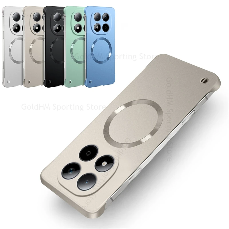 

For Redmi Note 15 Pro Plus For Magsafe Matte Frameless Case For Redmi Note 14 Pro Plus Frosted PC Wireless Magsafing Tough Cover