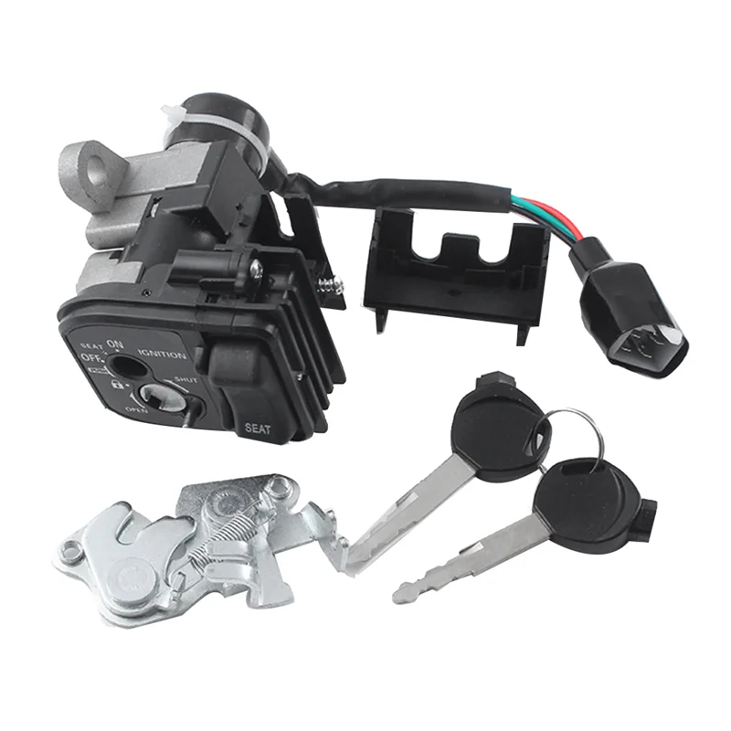 

Motorcycle Scooter Gas Ignition Switch Keyed Seat Lock Motorcycle Lock Suitable For Motorbikes, Dirt Bikes, Go-Karts, Atvs