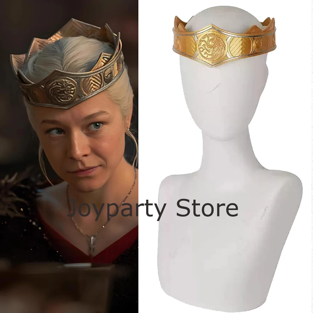 Movie Dragon Family Rhaenyra Targaryen Cosplay Headwear Unisex Crown Headband Golden Crowns Halloween Hair Accessories Props