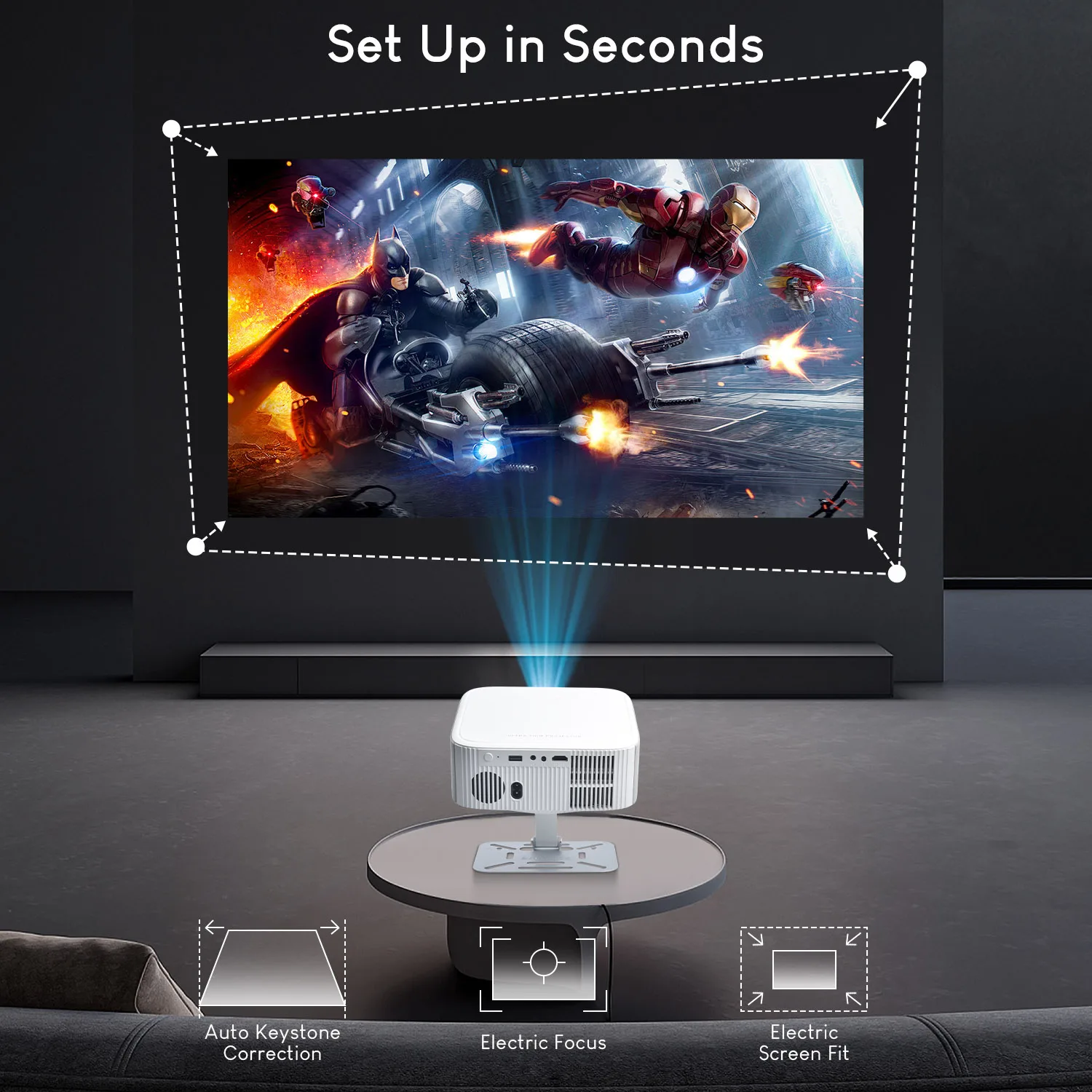 Salange Netflix Proyector P92MAX Smart Android 13 1080P BT5.2 WiFi6 12000L Enfoque electrónico Auto Keyston 4K Película HD Cine en casa